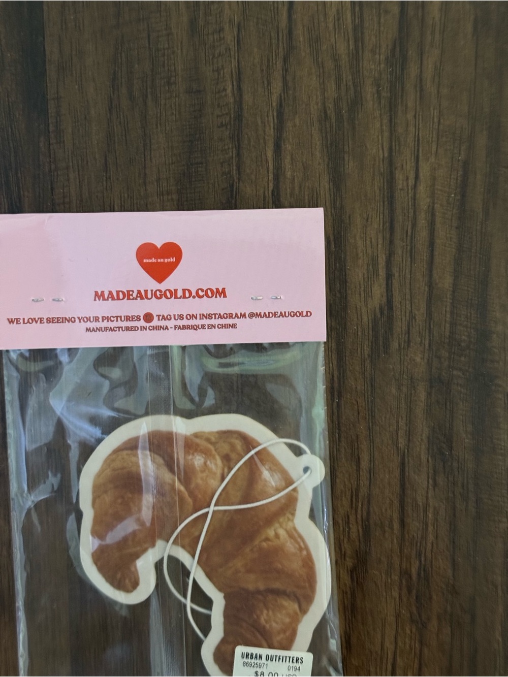 Urban Outfitters Brown Croissant Novelty Bag Charm